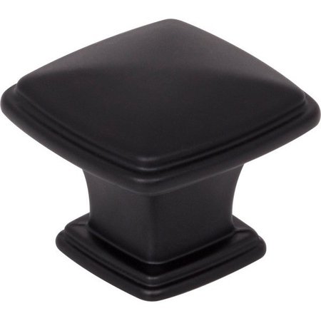 JEFFREY ALEXANDER 1-3/16" Overall Length Matte Black Square Milan 1 Cabinet Knob 1091MB